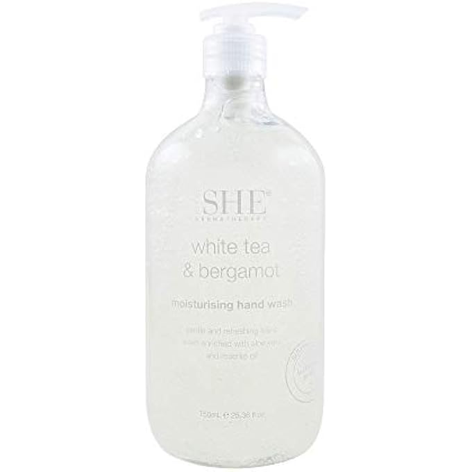 Om She AROMATHERAPY MOISTURISING HAND WASH WITH PUMP, WHITE TEA & BERGAMOT, 25 FL OZ - Image 1